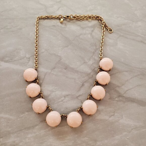 💕 J.Crew Light Blush Pink Enamal Dot Bubble Necklace 💕 - Picture 1 of 12